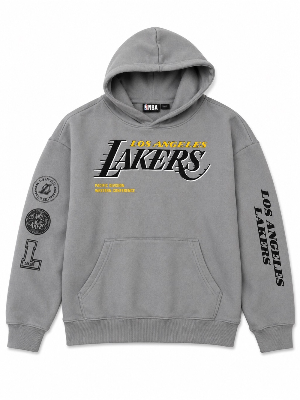 NBA Los Angeles Lakers Gray & Yellow Logo Hoodie